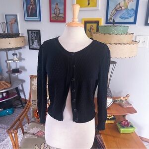 Retro Sweater l Black l Cardigan l 40s Style l M L l Puff Sleeves